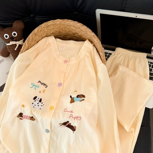 Ensembles de vêtements de nuit Pyjamas Femmes Printemps et Automne Grande taille Pantalons à manches longues Dessin animé Doux Mignon Ensemble de pyjamas - Product Image 3