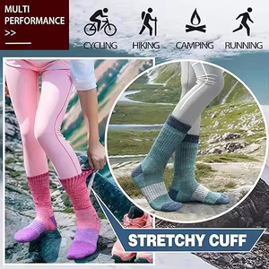 Chaussettes de randonnée en laine mérinos en gros, avec doublure en terry épaisse et chaude, couleurs tendance populaires pour unisexe - Product Image 5