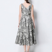 Vente en gros de vêtements de boutique, nouvelle robe d'été imprimée sans manches, élégante, avec fermeture éclair