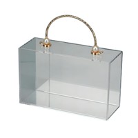 Boîtes à roses en acrylique transparent personnalisées en gros, boîtes à dragées de mariage avec poignée, accessoires de décoration pour la maison, boîtes d'emballage