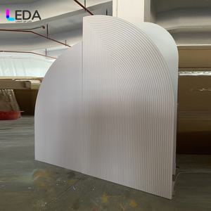 Panel de fondo acrílico de círculo de cuarto blanco texturizado de venta superior LEDA Ideal para fiesta de Evento de boda - Product Image 2