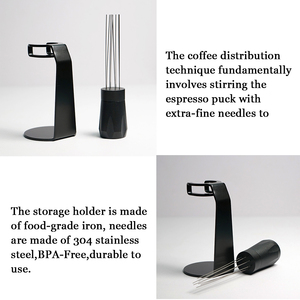 1SET Nouveau produit Ensemble d'aiguilles à café distributeur d'agitateur <span class=keywords><strong>expresso</strong></span> avec support de distributeur de poudre et compacteurs - Product Image 4