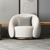 Chaise de salon ronde individuelle en velours moderne de luxe léger, réglable, style fauteuil paresseux, vente chaude