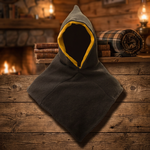Couvre-cou à capuche gris foncé avec doublure jaune, casquette de protection pour soudeurs - Product Image 5