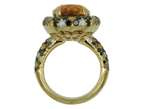 Anillo de Boda de Oro Puro de 18K con Diamante Moissanita Amarillo Fantasía y Diamante Ovalado - Product Image 2