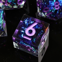 MINI PLANET Bluestar – Jeu de dés polyédriques en résine faits à la main avec bords tranchants pour jeux de rôle sur plateau (TRPG) Dungeons & Dragons (DND)