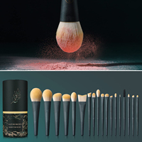 Ensemble de pinceaux de maquillage de voyage Eco Cylindre professionnel 18 pièces fond de teint synthétique sans cruauté de qualité supérieure mélange correcteur pour les yeux visage
