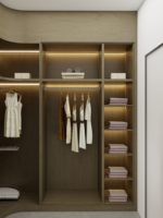 Armoires de dressing minimalistes de luxe modernes pour appartement meubles de chambre européens éclairage intégré pour le stockage des vêtements