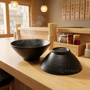 Guangzhou Factory Supply 7 Inch Black Melamine Round Noodle <strong>Ramen</strong> Bowls <strong>Set</strong> - Product Image 3