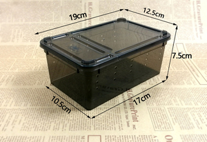 Boîte d'élevage pour reptiles transparente 19x12.5x7.5cm, enclos ventilé empilable pour lézards, serpents, geckos et jeunes animaux - Product Image 2