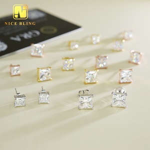 Vente en gros de boucles <span class=keywords><strong>d</strong></span>'oreilles en <span class=keywords><strong>diamant</strong></span> Hip Hop Moissanite clous en <span class=keywords><strong>diamant</strong></span> de laboratoire taille princesse hommes femmes boucles <span class=keywords><strong>d</strong></span>'oreilles solitaires en argent sterling - Product Image 5