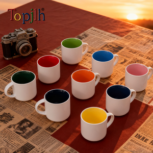 แก้วซับลิเมชั่น Topjlh ขนาด 450 มล. แบบซ้อนได้ สั่งซื้อจำนวนมาก พร้อมโลโก้แบบกำหนดเอง ดีไซน์สีภายใน สำหรับร้านค้าปลีกและผู้ค้าส่งข้ามพรมแดน - Product Image 1