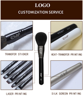 Ensemble de pinceaux de maquillage professionnels EMF de haute qualité, 15 pièces, manche en bois vegan noir, étui avec correcteur, logo personnalisé, luxe