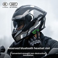 Nuevo Casco de Motocicleta Modular Abatible, Certificado 3C/DOT, Visera Doble, Carcasa de ABS, Casco de Seguridad Integral para Carreras