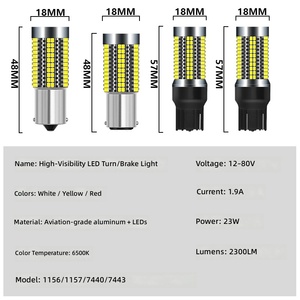 Bombilla <span class=keywords><strong>LED</strong></span> 1156 1157 7440 7443 4014 144SMD para Auto, Luz de Freno, Direccional, Reversa, Trasera, 12-24V, Carcasa Blanca, Ámbar, Roja, Negra - Product Image 5