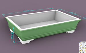 แม่พิมพ์คอนกรีตไฟเบอร์กลาสสำเร็จรูปทรงสี่เหลี่ยมผืนผ้าขนาดใหญ่สำหรับปลูกต้นไม้กลางแจ้งรุ่น reazone RZR แข็งแรงติดตั้งเหล็กเส้น - Product Image 6