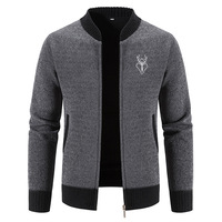 Cardigan Homme Personnalisé Cachemire 2026 à Fermeture Éclair Doublure Polaire Coton Tricoté Coupe Ajustée Veste Pull de Noël