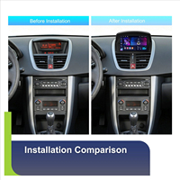 Autoradio Android 9 pouces pour Peugeot 207 2008 à 2014, Carplay sans fil, GPS, Bluetooth, FM, avec caméra de recul