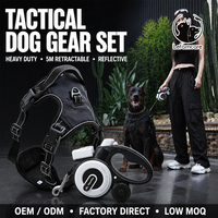 Harnais pour grand chien et laisse rétractable, ensemble robuste anti-traction, gilet tactique réfléchissant, fabrication OEM
