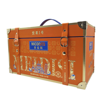 Boîtes cadeaux rigides de luxe personnalisées, grandes, portables, écologiques, avec couvercle et base, style poignée en cuir, ensemble d'emballage cadeau
