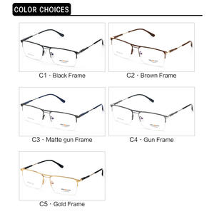 Lunettes optiques carrées en métal gris Jack 5078, lunettes de myopie unisexes, monture moyenne - Product Image 3
