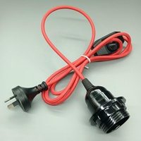 Juego de Cable Trenzado Colorido para Lámpara E27 con Enchufe AU y Interruptor de Atenuación para Lámpara Colgante DIY
