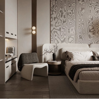 Lit double king size haut de gamme, tête de lit moderne et large, lit rembourré en velours, nouveau design, ensemble de meubles de chambre à coucher de luxe italien