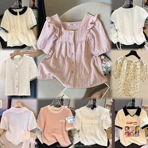 Camiseta Corta para Mujer, Estilo Ajustado de Alta Calidad con Cuello Holgado, Manga Corta, Decoración con Cuentas, Verano, Venta al Por Mayor, Talla Personalizada <span class=keywords><strong>XS</strong></span> - Product Image 6