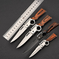 Couteau tactique pliable multifonctionnel AK47 pour la survie en plein air, petit couteau de défense personnel avec lumière