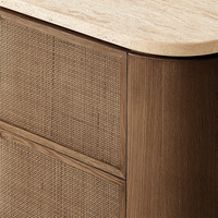 Meubles de chambre à coucher modernes de luxe Commode en bois à 6 tiroirs pour chambre à coucher