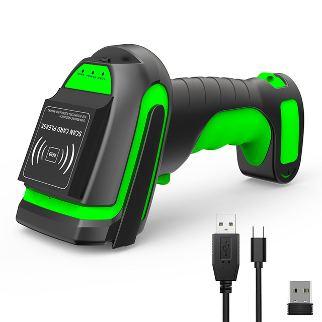Long Range 2D QR Code Payment Barcode Reader Supermarket Wireless Connection RFID NFC Card Reading Handheld Barcode Scanner