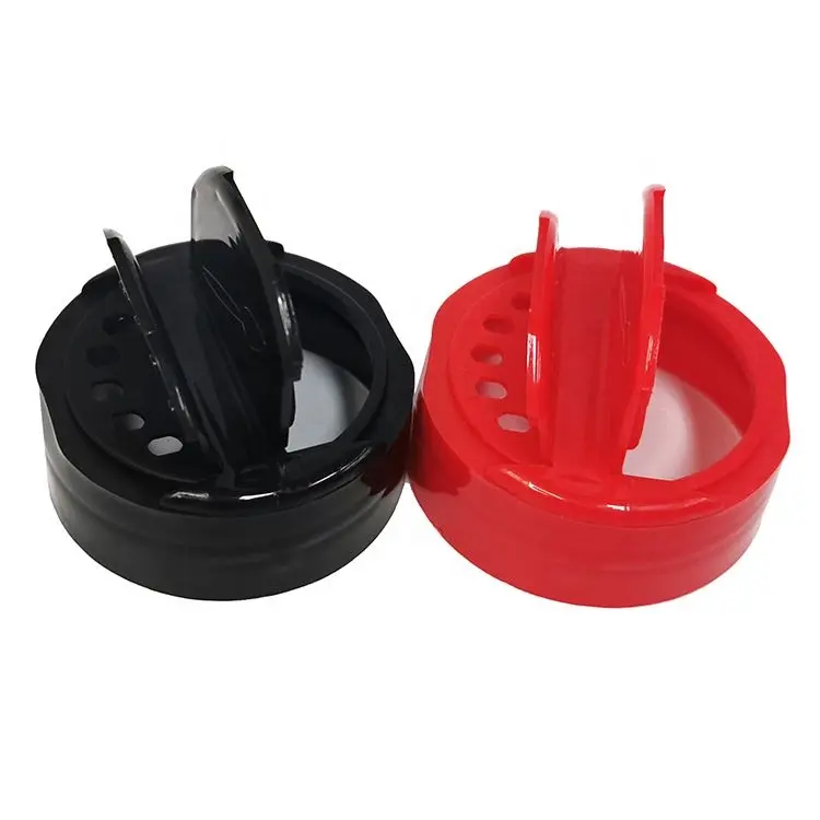 Pots de bouteille d'épices en verre personnalisés de 41mm avec couvercle en plastique pour épices et poivrons couvercles de salière bouchons