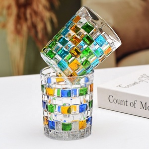 Vaso de Whisky Pintado a Mano con Palmeras y Cocoteros, Colorido, <span class=keywords><strong>para</strong></span> Fiestas, Verano Tropical, Agua, Café, Cócteles, Vino - Product Image 5