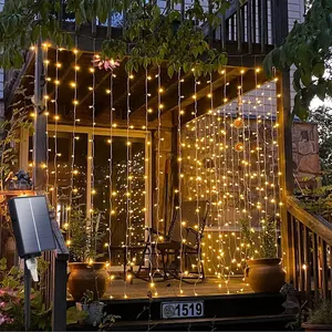 6LED cortina carámbano cadena luces Droop solar Navidad luz guirnalda jardín calle exterior decoración vacaciones Luz