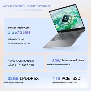 Laptop HP OmniBook Pro 16 Ultra7 255H en Stock, Varias Especificaciones, 2.5K 240Hz, Delgada, Ligera, con IA, Venta al Por Mayor, Alto Rendimiento - Product Image 4
