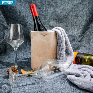 Doğal taş mermer varil tasarım kırmızı mermer şarap soğutucu buz kovası beyaz mermer şarap soğutucu - Product Image 4