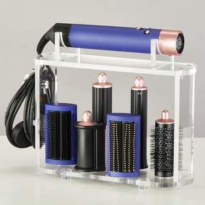 Soporte acrílico para almacenamiento de herramientas para el cabello <span class=keywords><strong>Airwrap</strong></span> Styler accesorios <span class=keywords><strong>7</strong></span> en 1 soporte organizador de encimera estante transparente para secador de pelo - Product Image 1