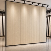 Panneau mural pour projet WYRAX, revêtement mural décoratif pour hall d'hôtel, en PVC effet marbre beige travertin, 1220x2440mm, 2.8mm, imperméable