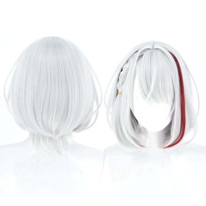 Peluca de pelo resistente al calor para mujer, color plateado y rojo, para cosplay de Azur Lane KMS Duisburg, GAHC-094 - Product Image 1