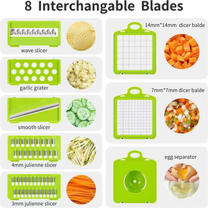 Hache-légumes multifonctionnel 16 en 1, trancheuse à oignons, coupe-fruits, coupe-légumes, râpe à légumes, trancheuse à légumes - Product Image 5