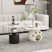 Ensemble de table basse domestique en pierre frittée de Style crème Simple créatif nouveau modèle pour salon meubles de maison
