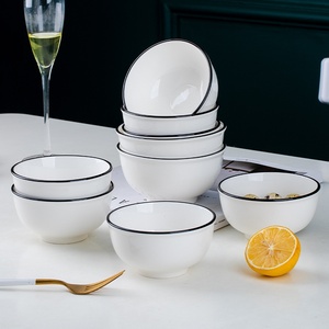 <span class=keywords><strong>Vajilla</strong></span> Moderna Minimalista de Cerámica <span class=keywords><strong>Blanca</strong></span> con Borde Negro, Juego de Platos <span class=keywords><strong>y</strong></span> Tazones de Porcelana, Estilo Nórdico, para Cocina <span class=keywords><strong>y</strong></span> Hogar - Product Image 4