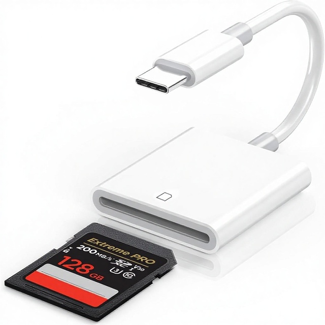 iPhone SD Card Reader USB Type C for Digital Cameras Trail Cameras iPhone 17/16/15 IPads Android-Universal Compatibility