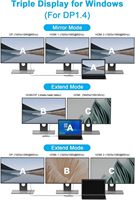 Base de Conexión para Laptop de Aleación de Aluminio USB-C, Doble DP 4K, USB-A/C 3.1 de 10 Gbps, 2 USB 3.0, PD de 100 W, Cable de 3.9 pies, 14 Puertos, en Stock