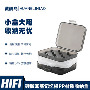 Transparent Semi Transparent Black PP Earphone Storage <b>Box</b> With Silicone Tips <b>Memory</b> Foam Anti Lost Portable Case For Headphones - Product Image 4
