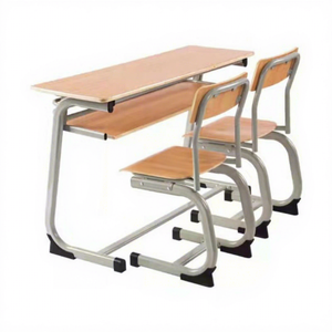 Ensemble bureau et chaise double pour étudiants Zoshine - Construction métallique durable, mobilier <span class=keywords><strong>scolaire</strong></span> pour salles de classe - Product Image 2