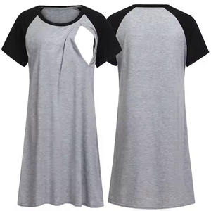 Abiti Premaman in Bambù OEM, Vestito per Donne in <span class=keywords><strong>Gravidanza</strong></span>, Abito per Allattamento, Camicia da Notte per Allattamento, <span class=keywords><strong>Pigiama</strong></span> Premaman - Product Image 4