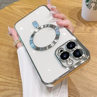 Coque de Téléphone Magnétique Anti-Choc à Plusieurs Couleurs pour Charge sans Fil, Étui Transparent avec Aimant pour iPhone 13 14 15 16 Pro Max Plus
