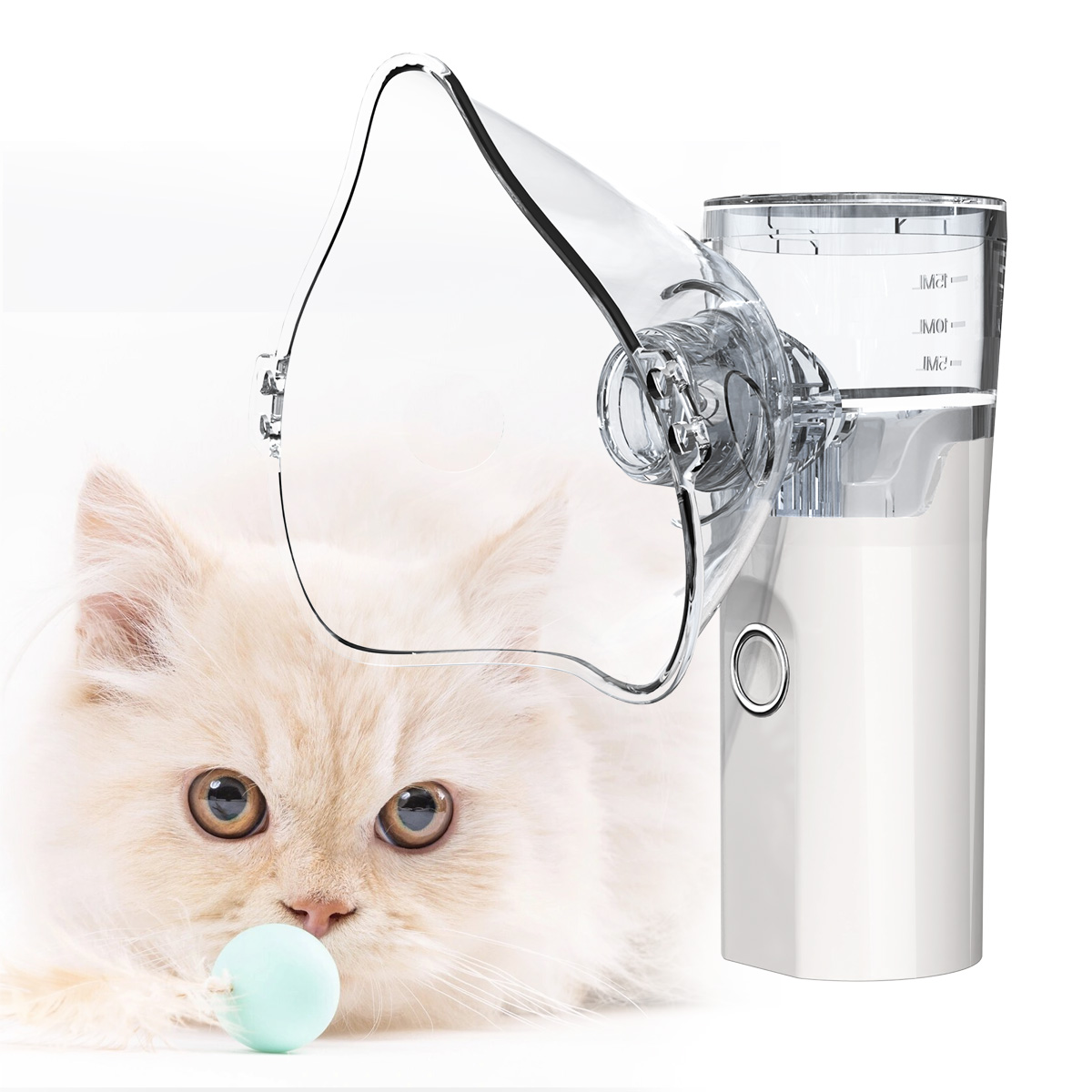 Aerosol Chamber Inhaler Spacer For Cats -with 2 High-Quaility Silicone Masks - Helps Cats With Breathing & Delivering Medication Fits