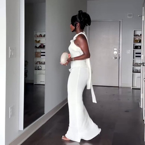 Nuovo <span class=keywords><strong>Abito</strong></span> <span class=keywords><strong>Elegante</strong></span> <span class=keywords><strong>Bianco</strong></span> Puro con Schiena Scoperta e Collo Halter per Donne Europee 2026 - Product Image 3